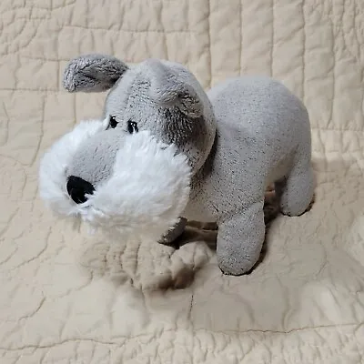 Nici Gray White Puppy Dog Plush Schnauzer 9  Long 6  Tall Fuzzy Furry Beard  • $19.99