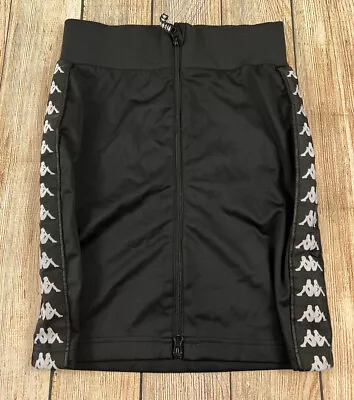 Women’s Kappa Zip Front  Racer Mini Skirt Size Small Black & White • $12