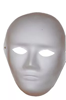 6 X Full Face Pain White Blank Mask Masquerade Paper DIY Craft Party Costume • $19.95