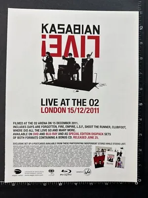 KASABIAN - LIVE AT THE O2 8X11  Magazine Advert M77 • £4.99