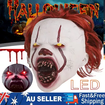 Joker Pennywise Mask Stephen King It Chapter Two 2 Cosplay LED Latex Scary Prop • $16.89