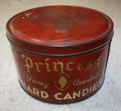 $35 • Buy Vintage Red Princess Hard Candy Tin Christmas Valentine Philadelphia PA 5 Lbs