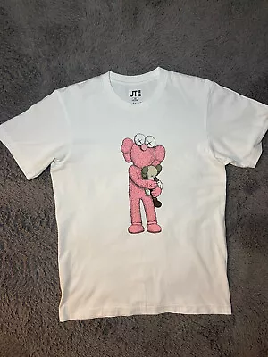 Uniqlo X KAWS BFF Companion T Shirt 2019 Size XS White Pink VGC Womens Art NYC • £30