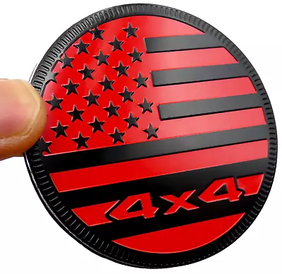 1pc Black/Red American Flag Sticker Decal Emblem 4x4 Badge Auto Fender 6cm 2.36  • $7.78