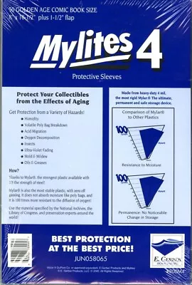 50 E. Gerber Mylites 4 Mil Mylar Golden Age Comic Book Sleeves 800M4 • $35.95