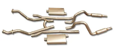 New! 1965-1970 Mustang Dual 2  Exhaust System H-pipe 289 302 V8 With Resonators • $299.95