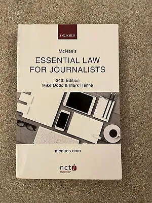 £12.99 • Buy McNae's Essential Law For Journalists