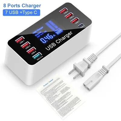 8 Multi-Port USB Adapter Desktop Wall Charger Smart Quick Charging Station 3.0 C • $24.90