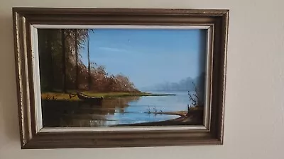 Original Small Vintage Oil Painting Signed Framed • $39.99