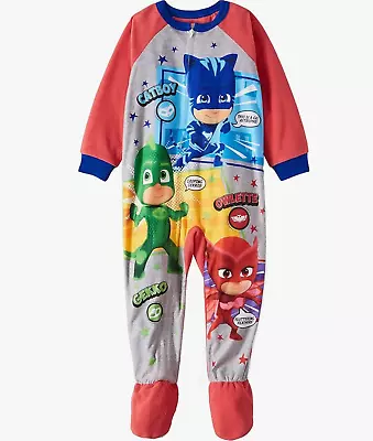 PJ Masks Catboy Owlette Gekko Boy Microfleece Footed Blanket Sleeper Pajamas -2T • $7.88