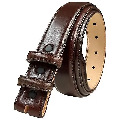 Italian Calfskin Genuine Leather Dress Belt Strap With Snaps 1-1/4 (32mm) Wide • $21.95