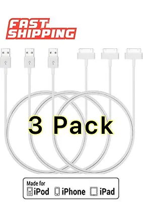 3Pack 30 Pin USB Charging Data/Sync Cable Cord For IPad 1/2/3 IPod Nano 1-6 • $6.39