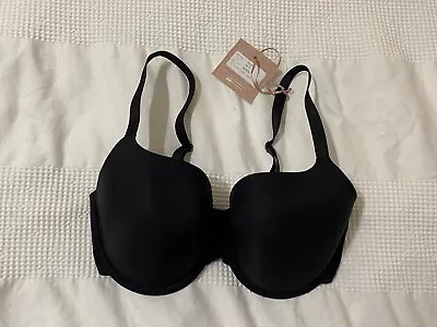 Panache Porcelain Elan 34E Black Moulded T-shirt Bra Balconette • £25