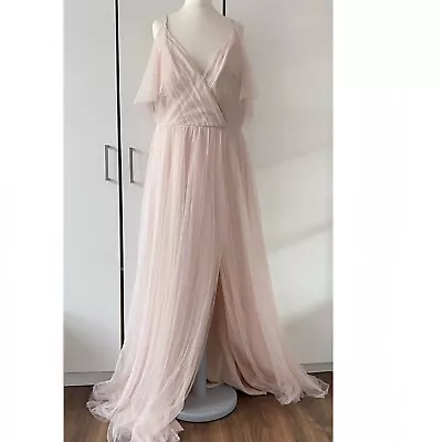 Jenny Yoo Aeryn Bridesmaid Maxi Dress Size 14 Tulle V Neck • £70