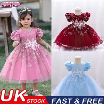 Girls Bridesmaid Dress Toddler Baby Flower Kids Party Wedding Dresses Princess • £19.78