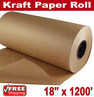 18  X 1200' Brown Kraft Paper Roll 30lb Shipping Wrapping Cushioning Void Fill • $47.95