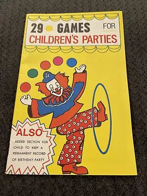 Vintage 29 Games For Children’s Parties Clown J31 • $5