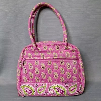 VERA BRADLEY Purse Handbag Bowler Satchel Bermuda Pink Paisley Double Handle • $14.90