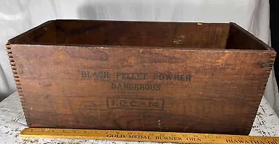 Antique Du Pont Black Pellet  Powder Wood Crate Box No. 3 I.C.C.-14 Rare VTG AMO • $120