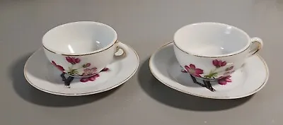 Vintage Lot 2 Miniature  Tea Cups And Saucers Grant Crest Japan Bone China • $8