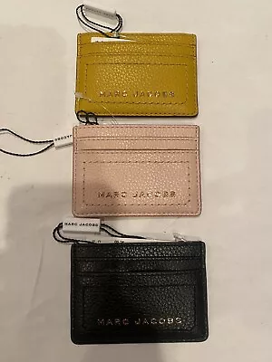 Marc Jacobs Pebbled Leather Credit Card Case Choose Black Pink Yellow NWT $95 • $39