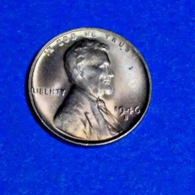 1946-S LINCOLN WHEAT (1c) CENT RED W/MINT LUSTER BU UNCIRCULATED  U-GRADE  #10 • $4.59