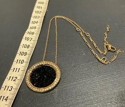 HALO Necklace Vintage Estate Jewellery Gold Faux Druzy Diamond Pendant #08 • $24