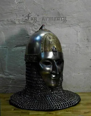 Medieval Knight Replica Historic King Helmet Steel Ottoman Mask  Spartan Roman • $195.80