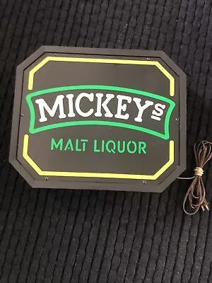 Vintage 70's/80's Mickey's Malt Liquor Beer Lighted Electric Sign RARE • $250