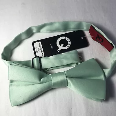 Brand Q Adjustable Pretied Bowtie Bow Tie Mint Green- Italy NWT • $12.50