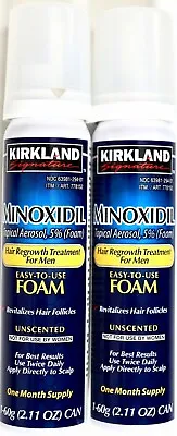 Kirkland Signature Men's 5% Minoxidil Hair Regrowth Topical Aerosol Foam 2 Month • $25.38