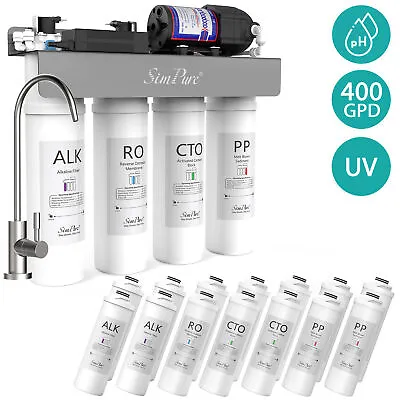 WP2-400GPD UV Alkaline PH+ Remineralization Water Filter Reverse Osmosis System • $49.99