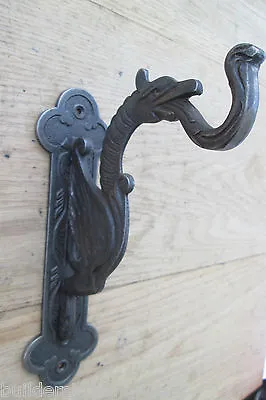 Cast Iron Mythical Dragon Bracket Hanging Hook Vintage Old Style Utility Hook • £12.99