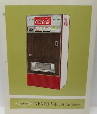 Original Vendo V-185 Coca Cola 5 Can Vendor Description & Specs Sheet • $22
