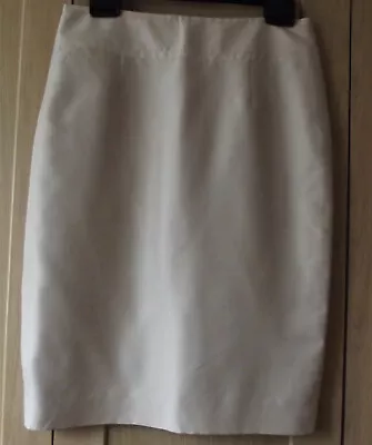 £12.99 • Buy JAEGER LIGHT BEIGE COLOUR 100% SILK WOMENS LINED PENCIL SKIRT Size: UK- 12  NEW