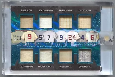 2020 Leaf Superlative Babe Ruth Mantle Maris Mays Roberto Clemente 16 Jersey #/6 • $140.50