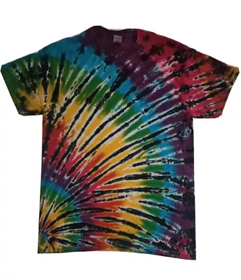 T Shirt Tie Dye All Sizes Corner Rainbow Hand Crafted In The UK • £16.75