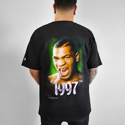 Men's Champion® Retro Vintage 90s Tyson Rap Style Tee Band VTG Tour Merch Tshirt • $59.99