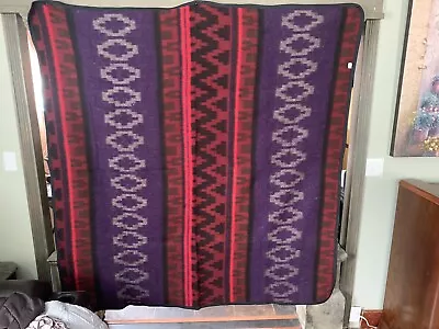 $44.95 • Buy VTG. MEXICAN MOLINA INDIAN ZAPOTEC 68  X 72   INDIAN THROW BLANKET RUG WOOL