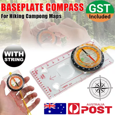 ORIENTEERING BASEPLATE COMPASS Hiking Camping Maps Lensatic Tactical Army Gear • $5.32