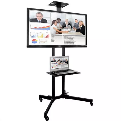 Mobile TV Cart Floor Stand Mount 32 -65  Plasma LCD LED Home Display Trolley • £59.93