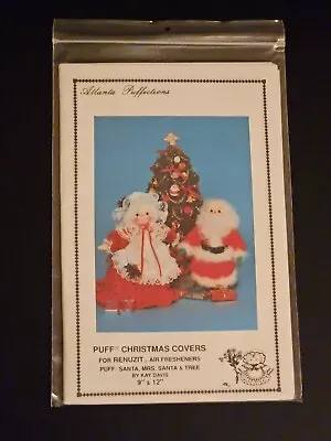 PUFF CHRISTMAS COVERS Santa Mrs. & Tree  For RENUZIT ATLANTA PUFFECTIONS VTG UC • $9.95