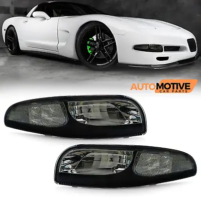 For 1997-2004 Corvette C5 Front Bumper Fog Light Clear Housing Black Left+Right • $89.94