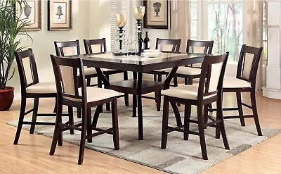 NEW 9 Piece Counter Height Kitchen Dining Room Square Pub Table & Chairs Set CCV • $1425.98