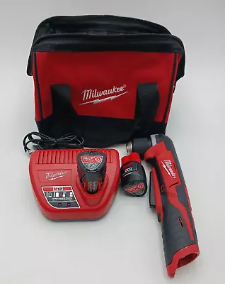 Milwaukee 2415-20 12V 3/8 In. Right Angle Drill 1.5AH Battery (2) Charger Bag • $119.99