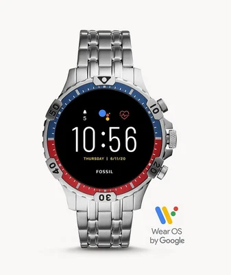 $249 • Buy NEW Fossil Gen 5 Smartwatch Garrett HR Stainless Steel (FTW4040) Fast Ship