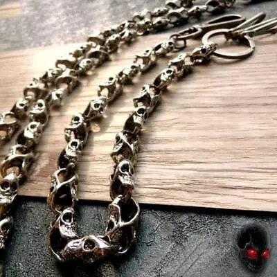 £14.46 • Buy Biker-Decor Skull Wallet Chain With Hook Snap Closure Punk Skull Trouser Chain