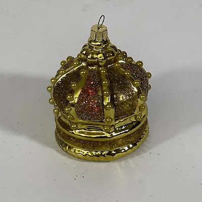 Vintage Christmas Ornament Made In Poland Crown Glitter • $9.99