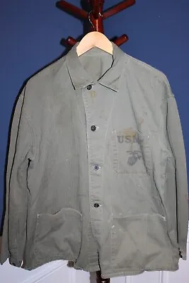 Rare Original WW2 U.S. Marine Corps M1941 HBT Combat Jacket W/EGA Size 42 • $550