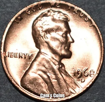 1968 D Lincoln Memorial Penny Brilliant Uncirculated (BU) • $2.59